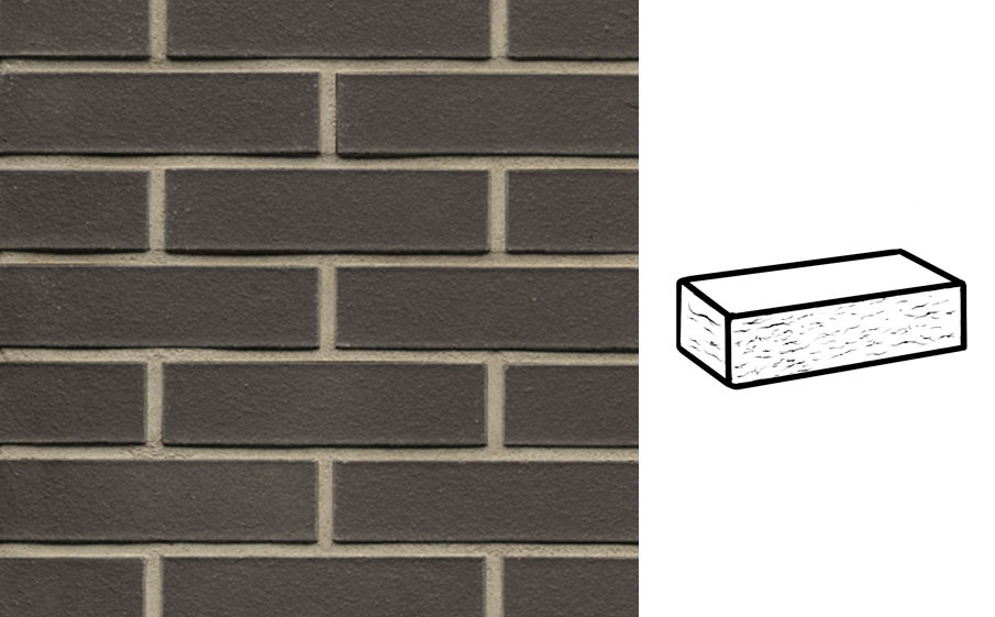 Кирпич клинкерный Muhr 05 Eisenschmelz Schwarzbraun рустик, 290*90*71 мм