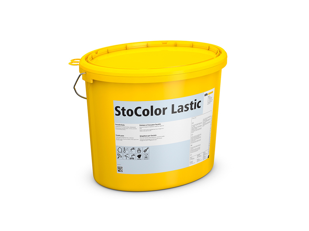 Фасадная санирующая акриловая краска StoColor Lastic weiss, матовая белая, 15 л