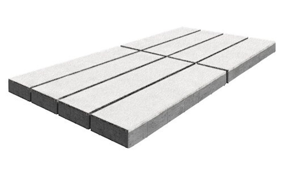 Плитка тротуарная SteinRus, Гранада Б.7.П.8 Native, белый, 600*200*80 мм