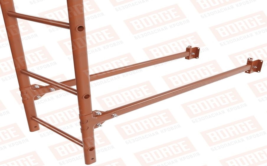 Лестница фасадная Borge (верхняя секция) оцинкованная RAL 8004, 1,8 м