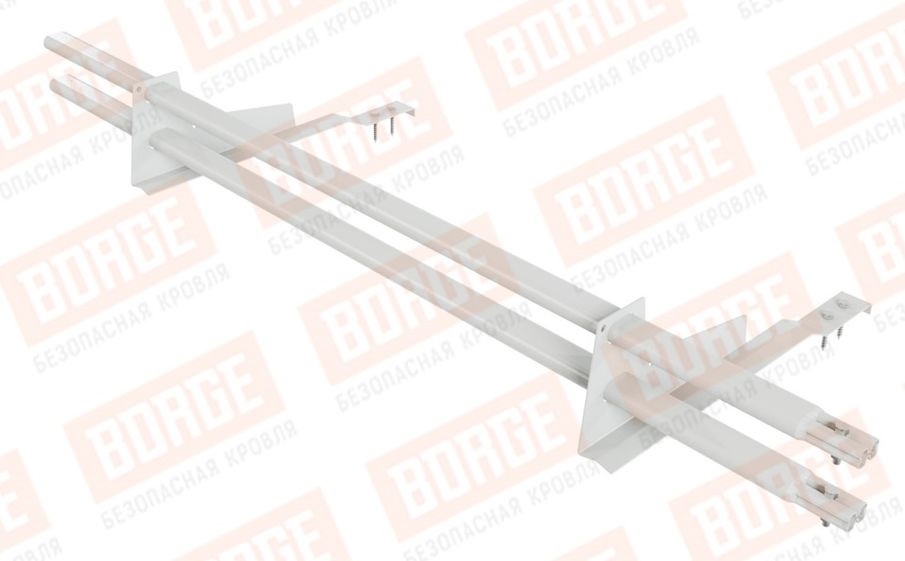 Снегозадержатель трубчатый Borge для черепичной кровли оцинкованный RAL 9003, 1,5 м