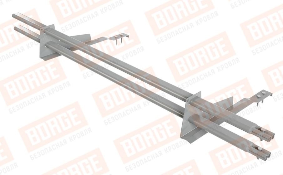 Снегозадержатель трубчатый Borge для черепичной кровли оцинкованный RAL 9006, 1,5 м