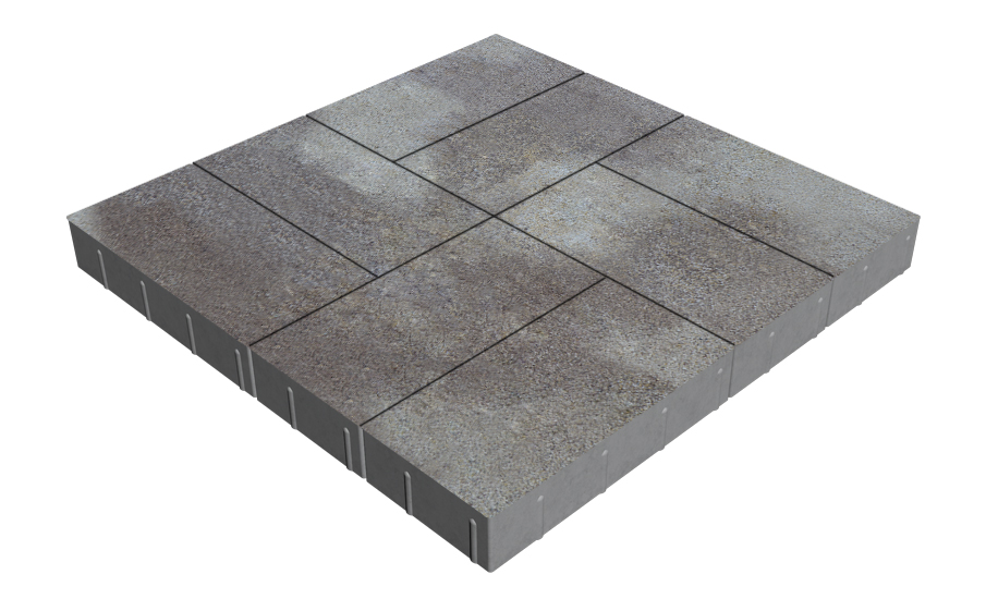 Плитка тротуарная SteinRus Грас Б.4.П.8, Backwash, Валдай, 400*200*80 мм