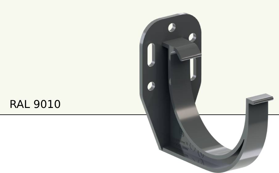 Кронштейн желоба KROP PVC для системы D 130/90 мм, RAL 9010