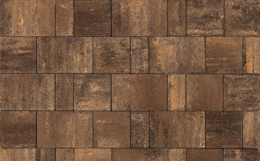 Плитка тротуарная BRAER Старый город Ландхаус Color Mix Каштан, толщина 80 мм