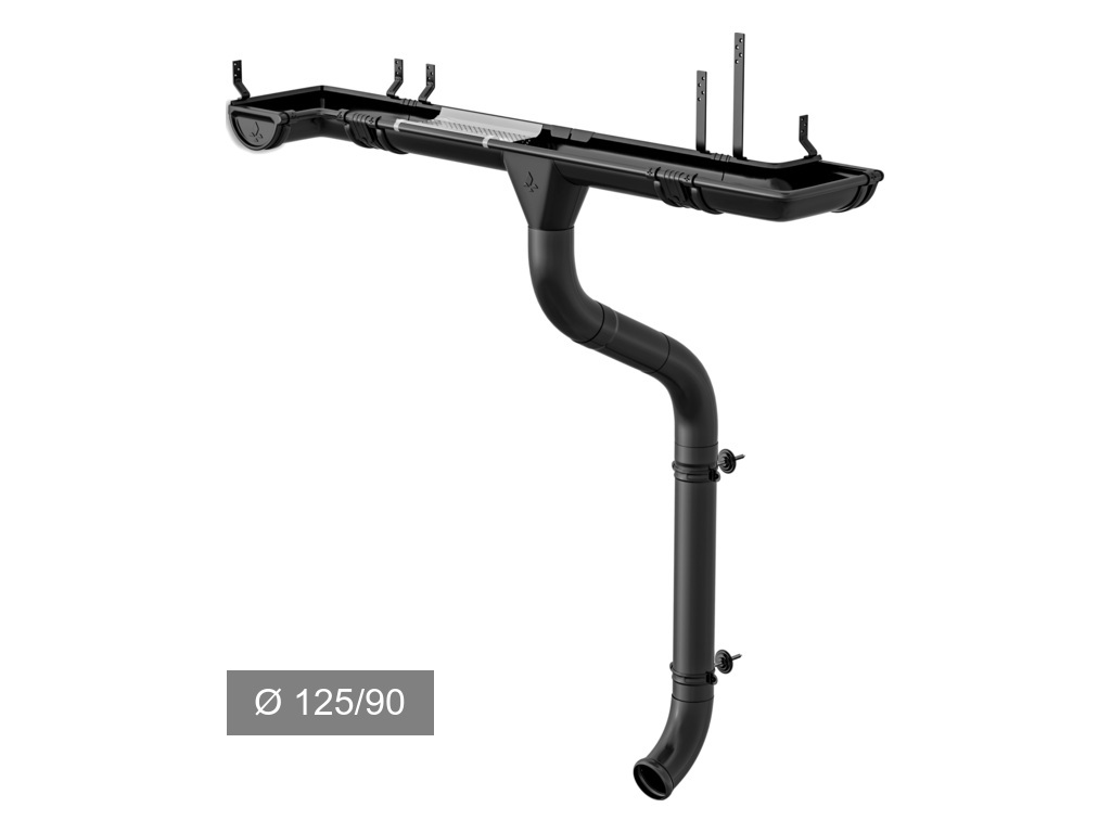 Водосточная система Aquasystem PE dRain 125/90 мм RAL 9005