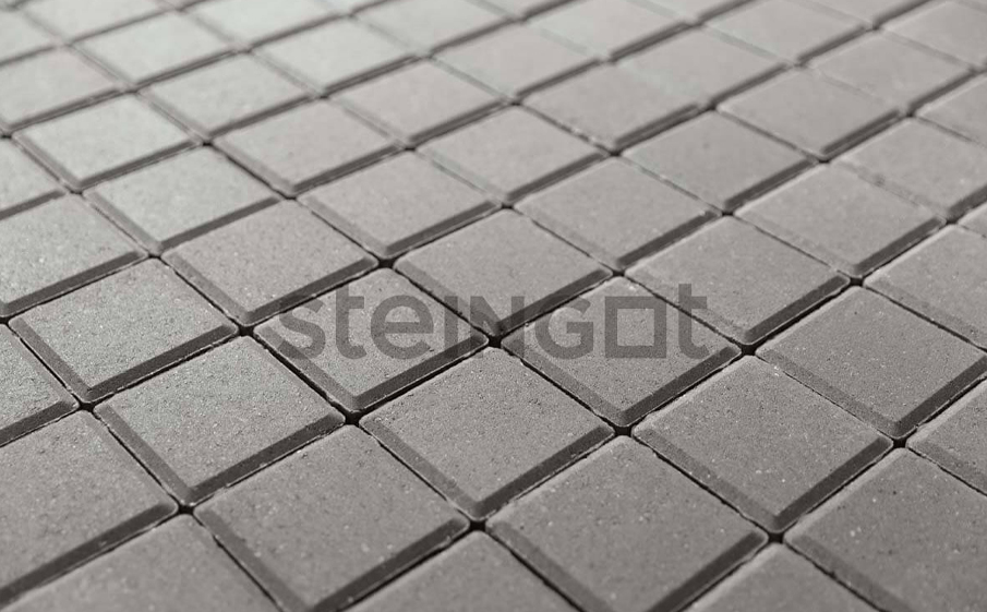 Плитка тротуарная Steingot Моноцвет, Квадрат, серый, 100*100*60 мм