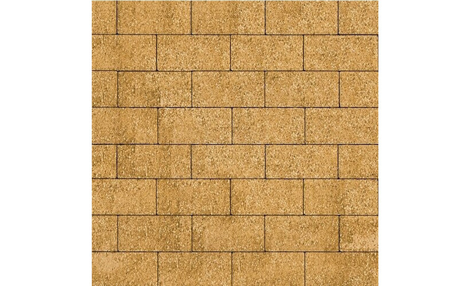 Плитка тротуарная SteinRus Прямоугольник В.6.П.8, Old-age, желтый, 200*100*80 мм