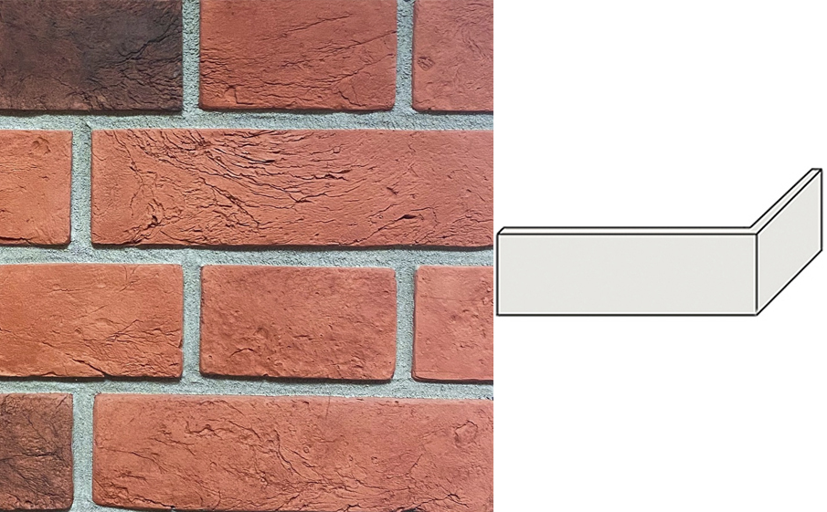 Угловой декоративный кирпич Redstone Кронштадт KR-63/U, 230*105*66 мм