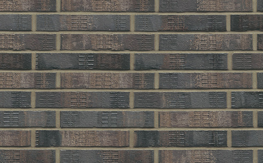 Кирпич клинкерный Westerwaelder Klinker Nr 15F Schwarz-bunt Edelglanz bes. Fuss., 240*90*40 мм
