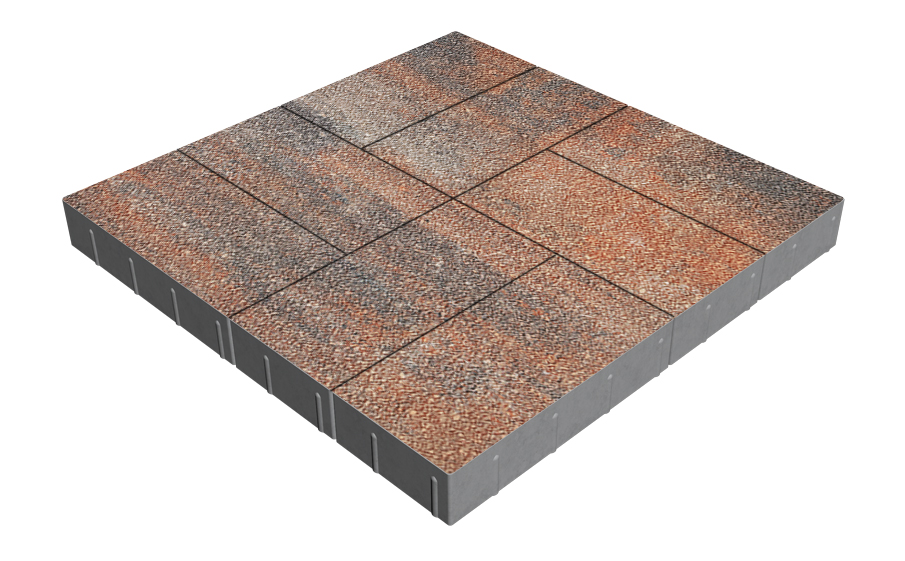 Плитка тротуарная SteinRus Грас Б.4.П.8, Antico, Рей, 400*200*80 мм