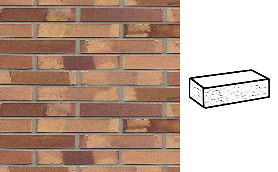 Кирпич клинкерный Muhr 08S Lachsrot Spezial рустик, 240*90*40 мм