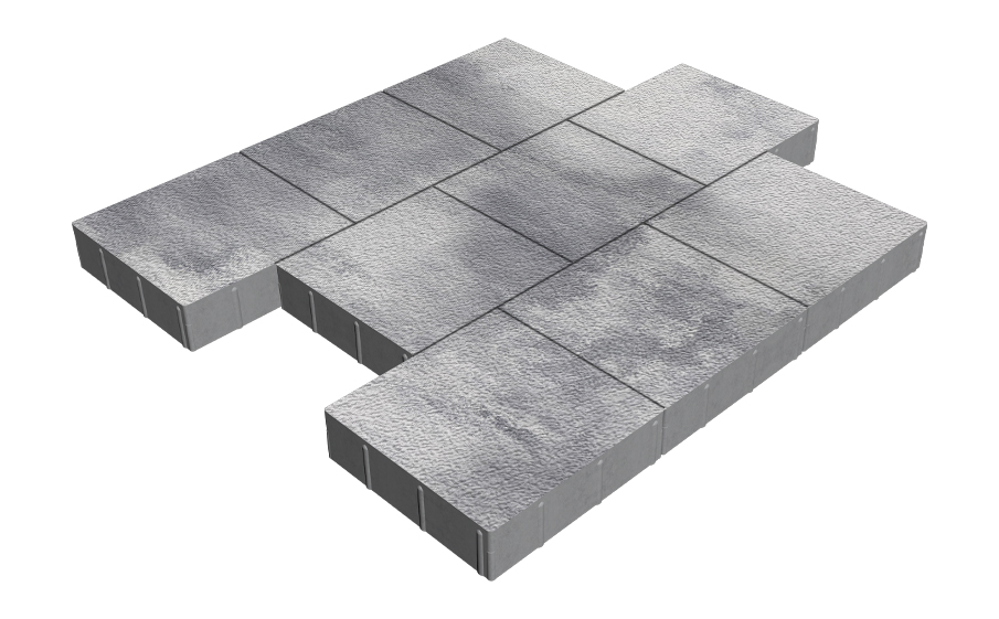 Плитка тротуарная SteinRus Валенсия Б.3.К.8, Native, Монохром, 300*300*80 мм