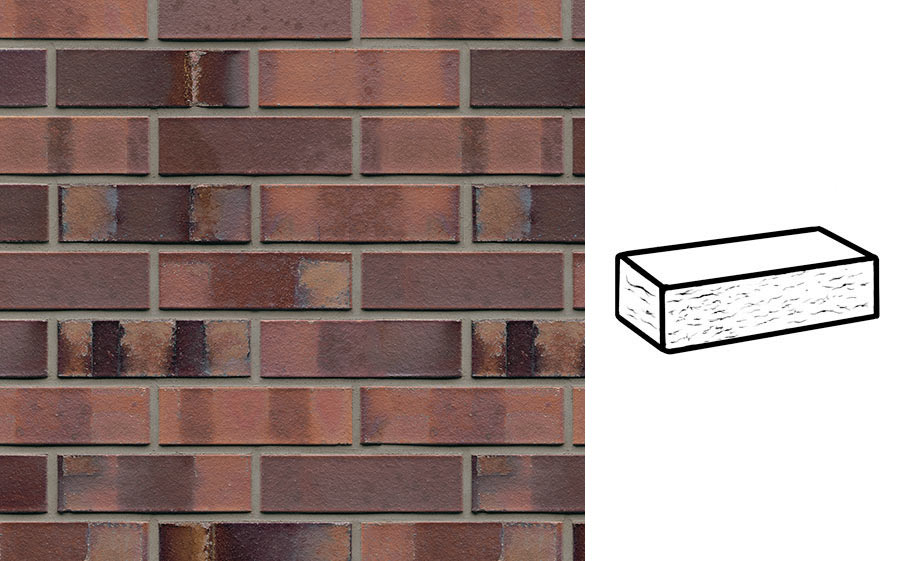 Кирпич клинкерный Muhr 04 S Rotbraun-bunt Spezial рустик, 240*55*71 мм