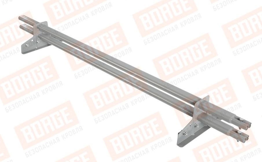 Снегозадержатель трубчатый Borge для фальцевой кровли оцинкованный RAL 9006, 1,5 м