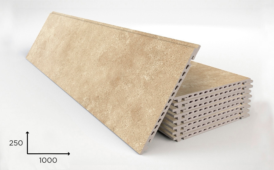 Керамогранитная плита Faveker GA16 для НФС, Urban Beige, 1000*250*18 мм
