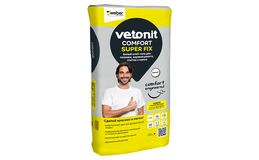 Плиточный клей-гель vetonit comfort super fix, 20 кг