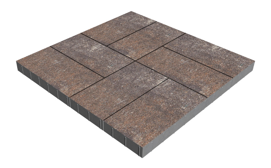 Плитка тротуарная SteinRus Парк Плейс Б.3.П.8, Native, Сепия, 600*300*80 мм