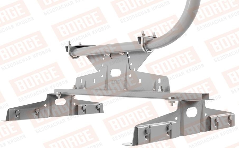 Кровельное ограждение Borge для монтажа параллельно фальцу оцинкованное RAL 7004, 300*90 см