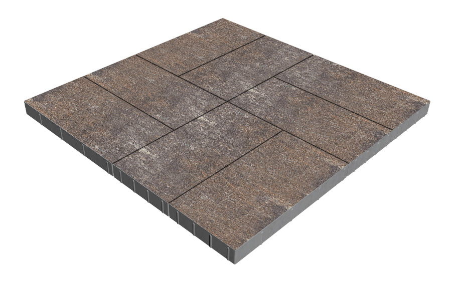 Плитка тротуарная SteinRus Парк Плейс Б.3.П.6, гладкая, Сепия, 600*300*60 мм
