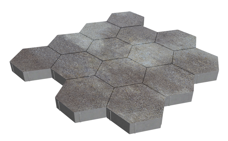 Плитка тротуарная SteinRus Гексаэдр Б.6(М).Ф.8, Backwash, Валдай, 350*300*80 мм