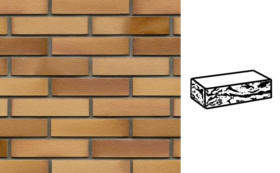 Кирпич клинкерный Muhr 06EG Hellbraun-bunt Edelglanz готик, 240*115*52 мм