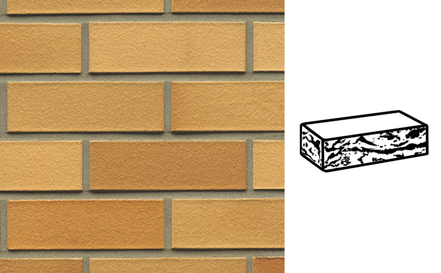 Кирпич клинкерный Muhr 01 EG Niederlausitzer Gelb Edelglanz готик, 240*55*71 мм