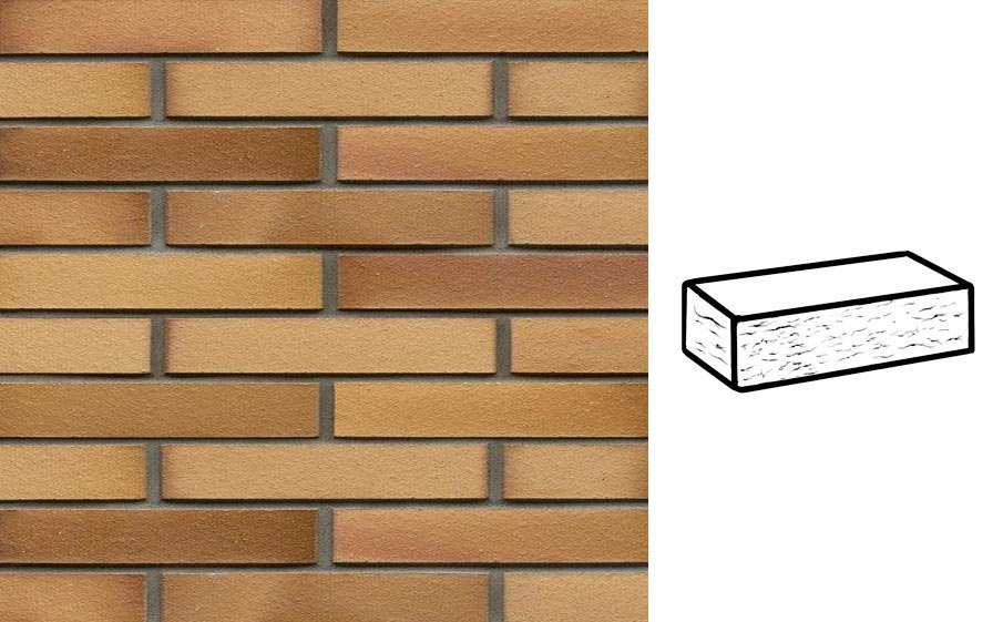 Кирпич клинкерный Muhr 06EG Hellbraun-bunt Edelglanz рустик, 240*90*40 мм