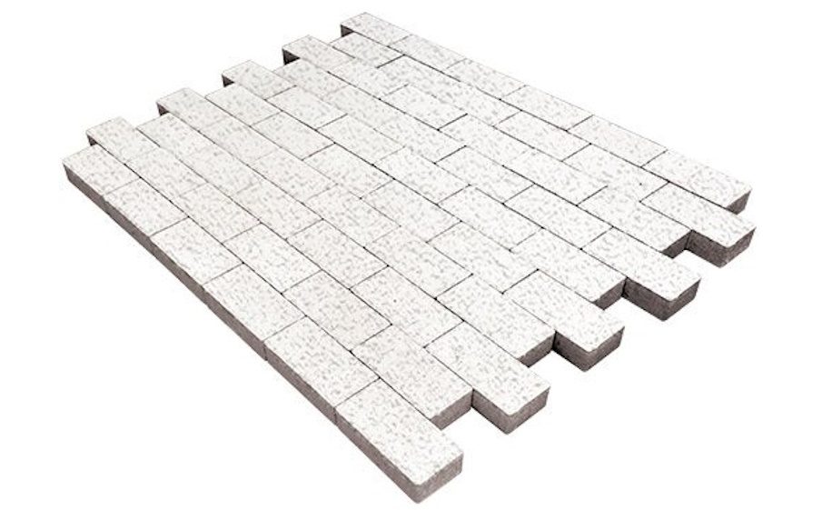 Плитка тротуарная SteinRus Прямоугольник А.6.П.4 Native, белый, 200*100*40 мм