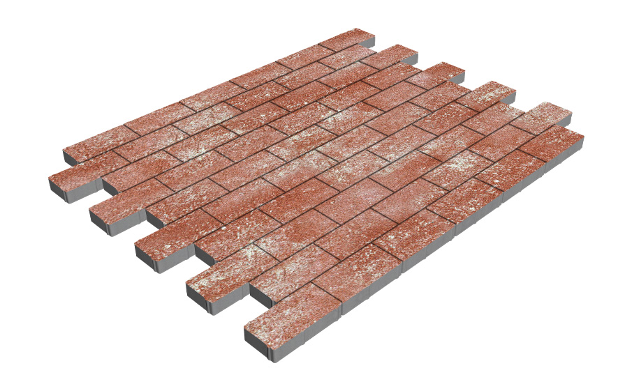 Плитка тротуарная SteinRus Прямоугольник А.6.П.4, Native, Порто, 200*100*40 мм