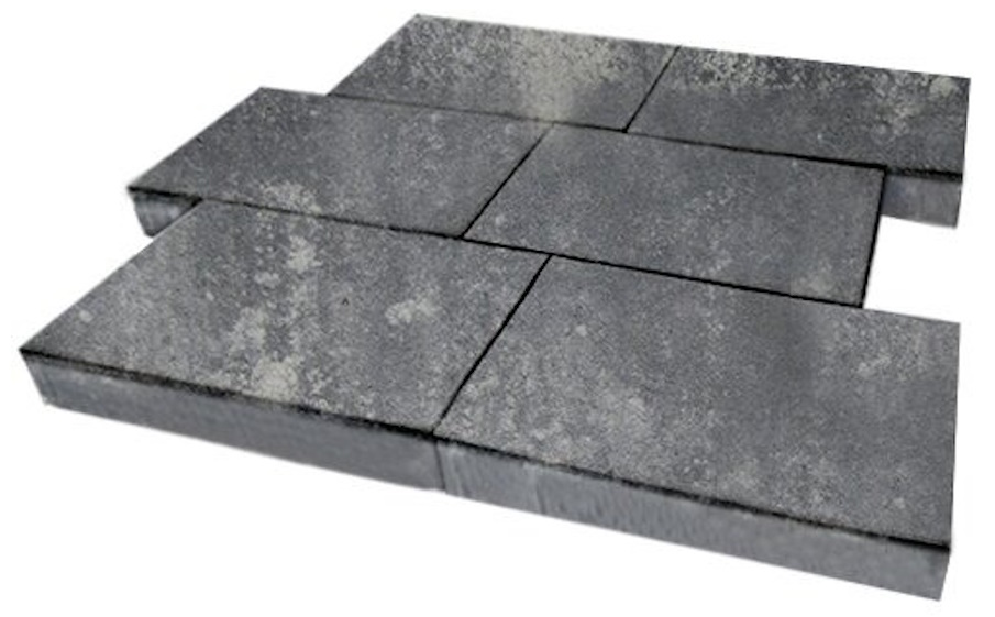 Плитка тротуарная SteinRus, Парк Плейс Б.3.П.8, гладкая, ColorMix Актау, 600*300*80 мм