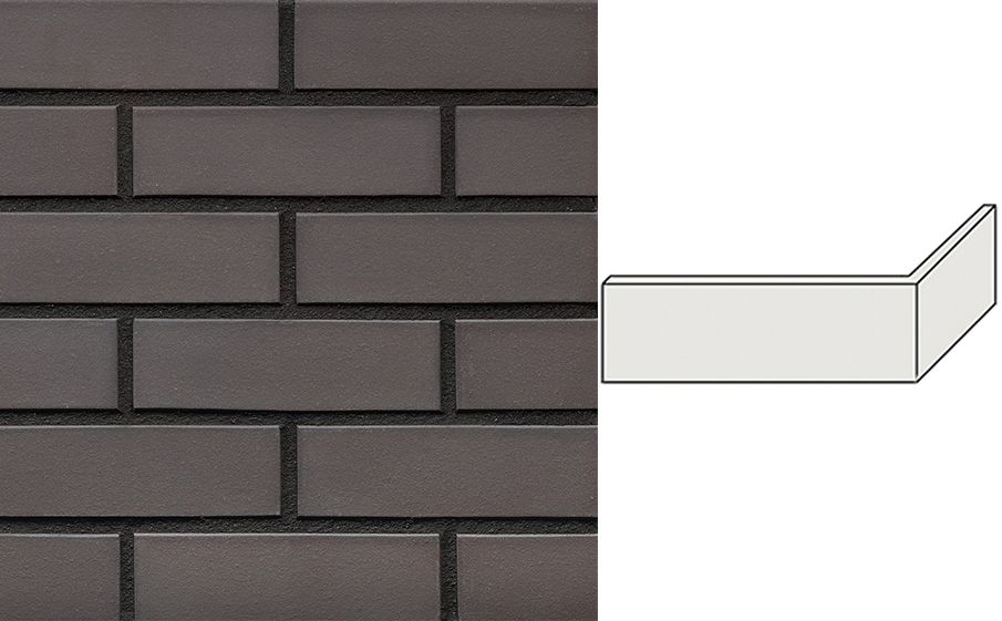 Клинкерная облицовочная угловая плитка King Klinker Dream House для НФС, 23 Grey eminence, 240*71*115*14 мм
