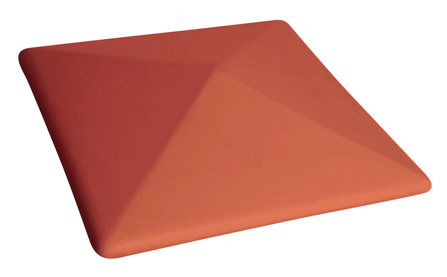 Клинкерный заборный оголовок King Klinker 01 Ruby red, 310*310*80 мм