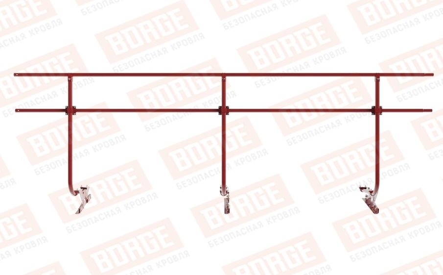 Кровельное ограждение Borge для фальцевой кровли оцинкованное RAL 3011, 300*90 см