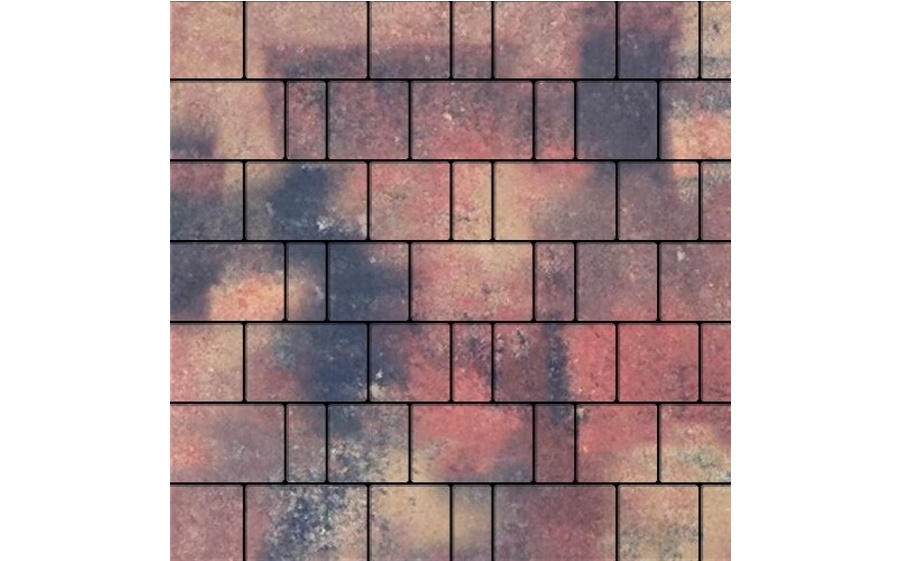 Плитка тротуарная SteinRus Бельпассо Б.23(М).Псм.6, гладкая, ColorMix Оригон, толщина 60 мм