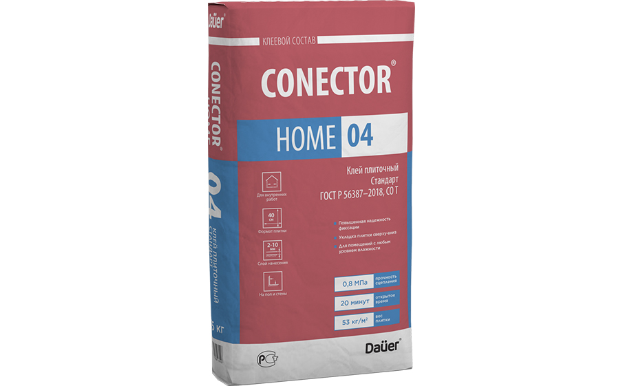 Плиточный клей Dauer Стандарт, CONECTOR HOME 04, 25 кг