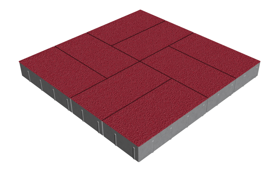 Плитка тротуарная SteinRus Грас Б.4.П.8, Native, винный, 400*200*80 мм