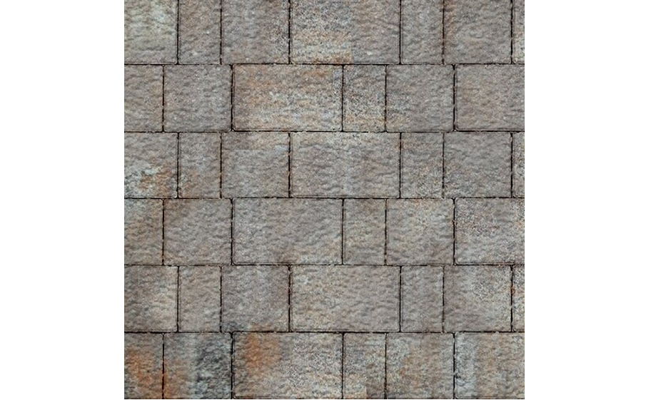 Плитка тротуарная SteinRus New City Street В.8.Псм.8, Old-age, ColorMix Берилл, толщина 80 мм