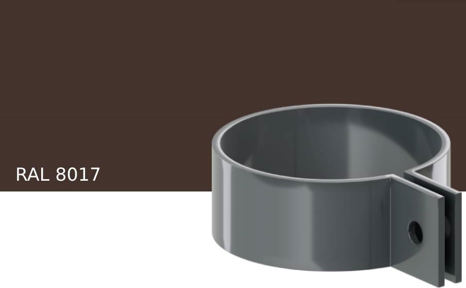 Хомут трубы металлический KROP PVC для системы D 130/90 мм, RAL 8017