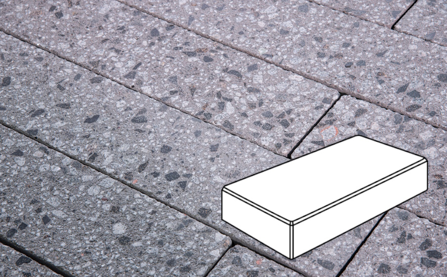 Плитка тротуарная Готика, Granite FINERRO, Картано Б.3.П.6, Галенит, 300*150*60 мм