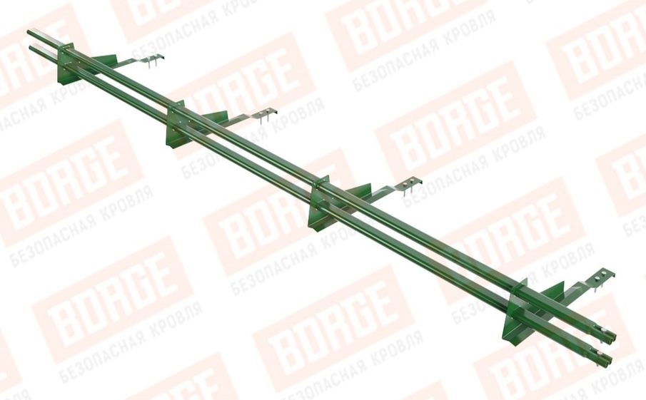 Снегозадержатель трубчатый Borge для черепичной кровли оцинкованный RAL 6002, 3 м