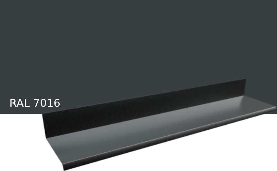 Отлив под желоб KROP UNI PVC/STAL, RAL 7016, 2 м