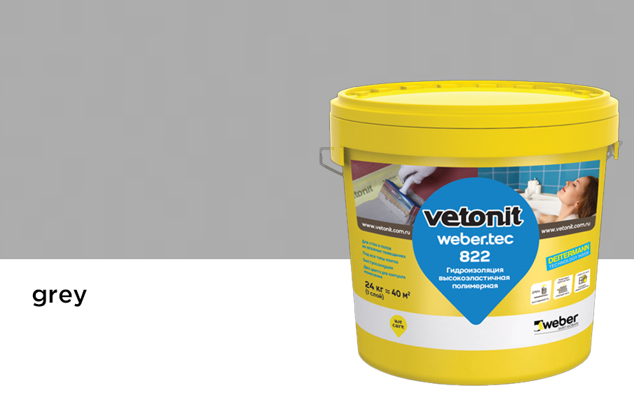 Полимерная мастика vetonit tec 822 grey 24 кг