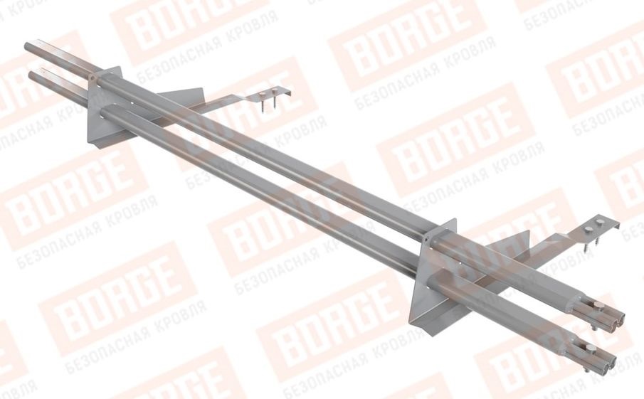 Снегозадержатель трубчатый Borge для черепичной кровли оцинкованный RAL 7004, 1,5 м