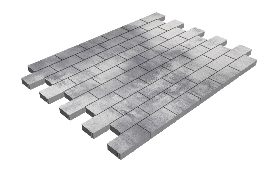 Плитка тротуарная SteinRus Прямоугольник А.6.П.4, гладкая, Монохром, 200*100*40 мм