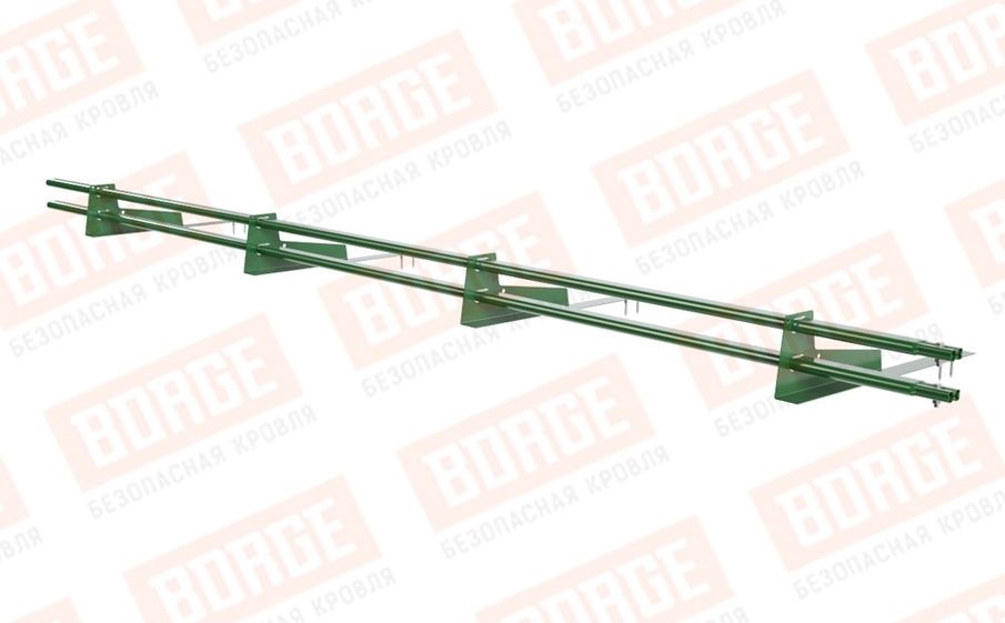 Снегозадержатель трубчатый Borge для гибкой черепицы оцинкованный RAL 6002, 3 м