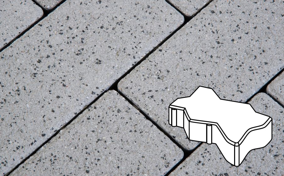 Плитка тротуарная Готика Granite FERRO, Зигзаг/Волна Б.2.Ф.6, Белла Уайт 222*109,5*60 мм