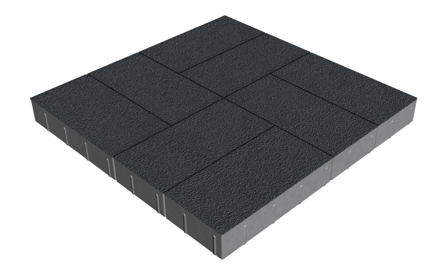 Плитка тротуарная SteinRus Грас Б.4.П.8, Native, черный, 400*200*80 мм