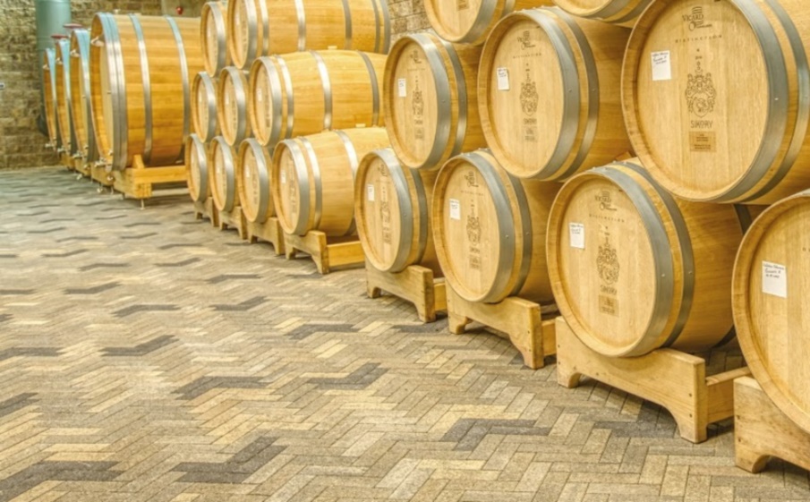Плитка тротуарная Паркет Б.9.Псм.8 гранит желтый, комплект 4 шт, толщина 80 мм