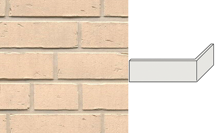 Клинкерная плитка угловая ручной формовки Feldhaus Klinker NF 14 W763 vascu perla 240*71*115*14 мм